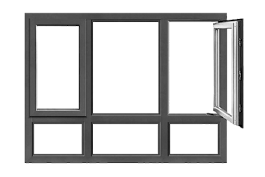 Fenêtre de casement de profil en aluminium de pont cassé de la série 85