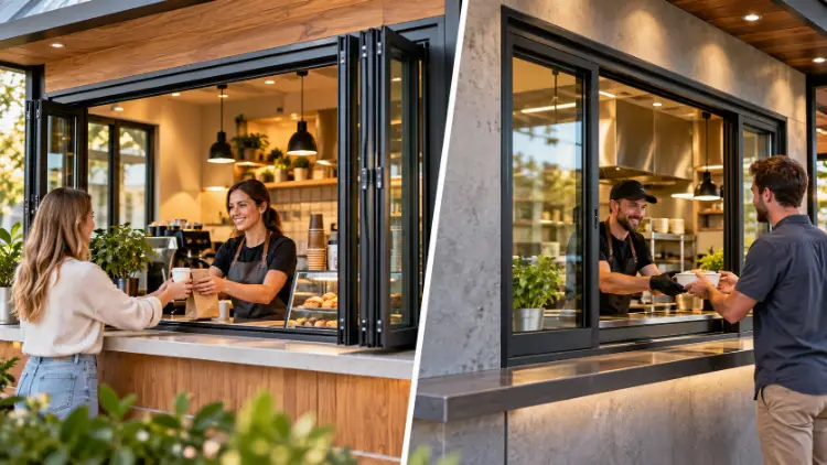 img.Bifold Window vs Sliding Pass Through Window for Commercial Service Counters