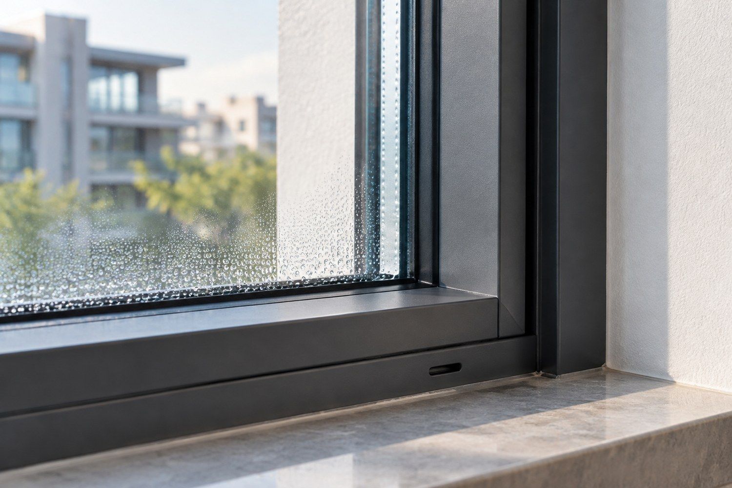 Aluminium window frame condensation